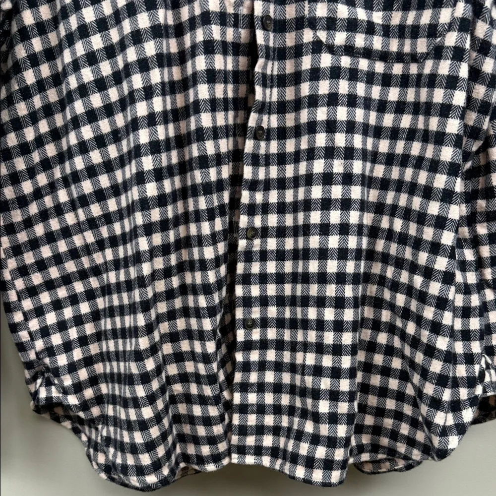 SÉZANE black and ecru Max flannel button up shirt 10 - Picture 6 of 8